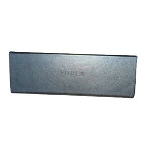Furla black magnetic closure triangle glasses case